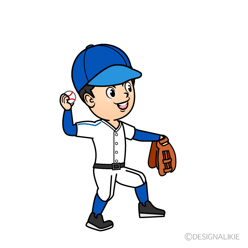 キャッチボールする野球選手