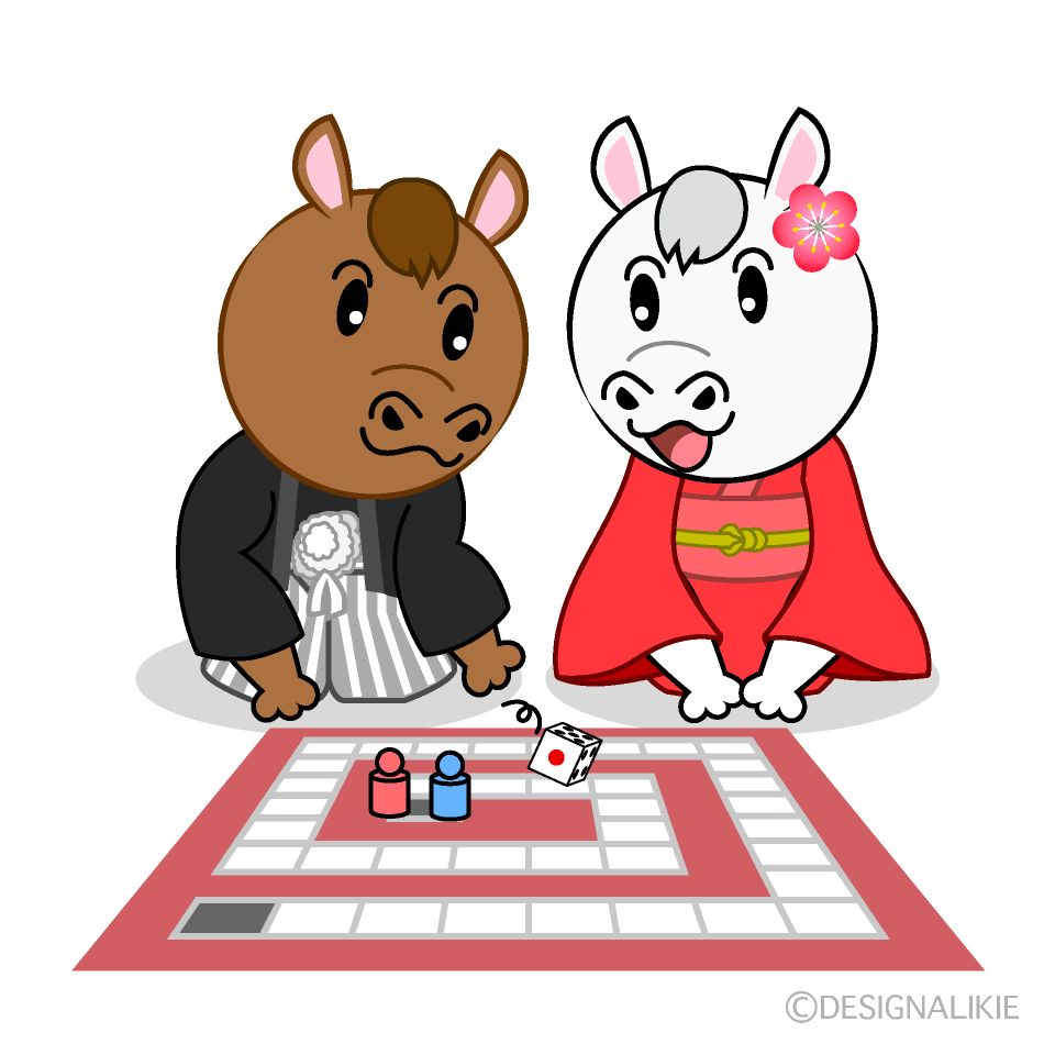 お正月双六の馬