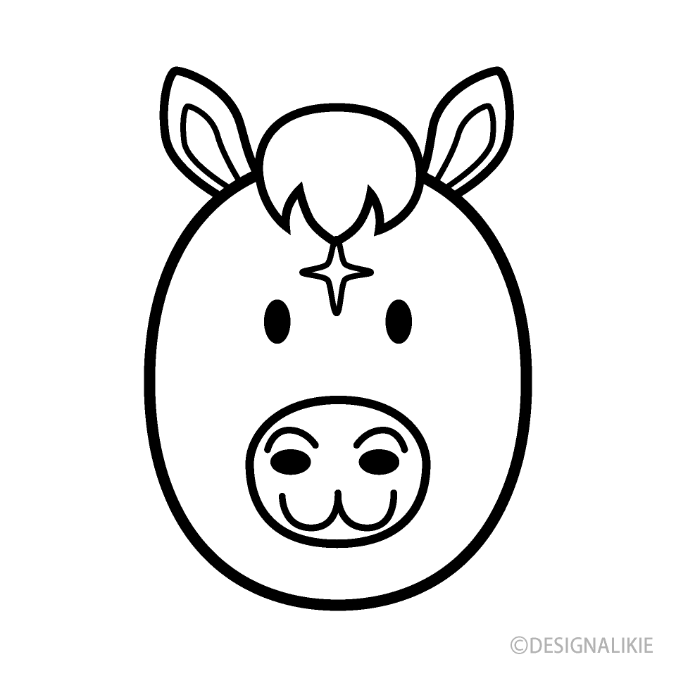かわいい馬顔マーク