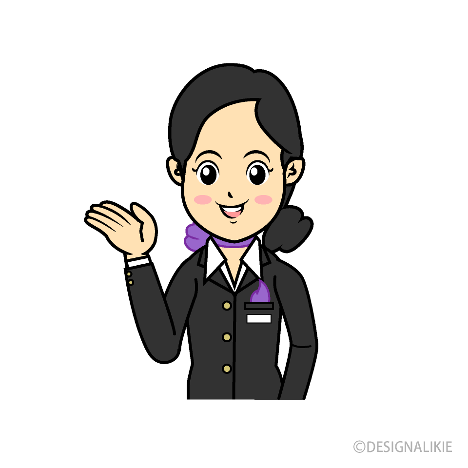 機内で案内する客室乗務員