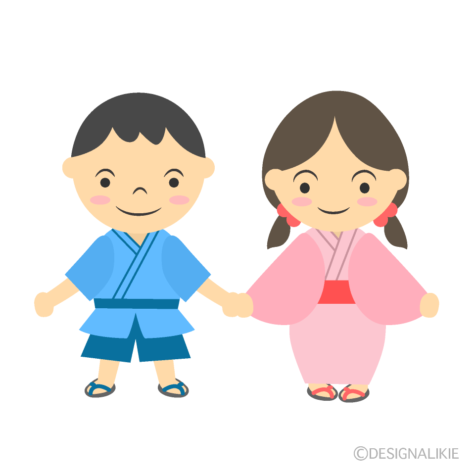 夏祭りの小さな子供