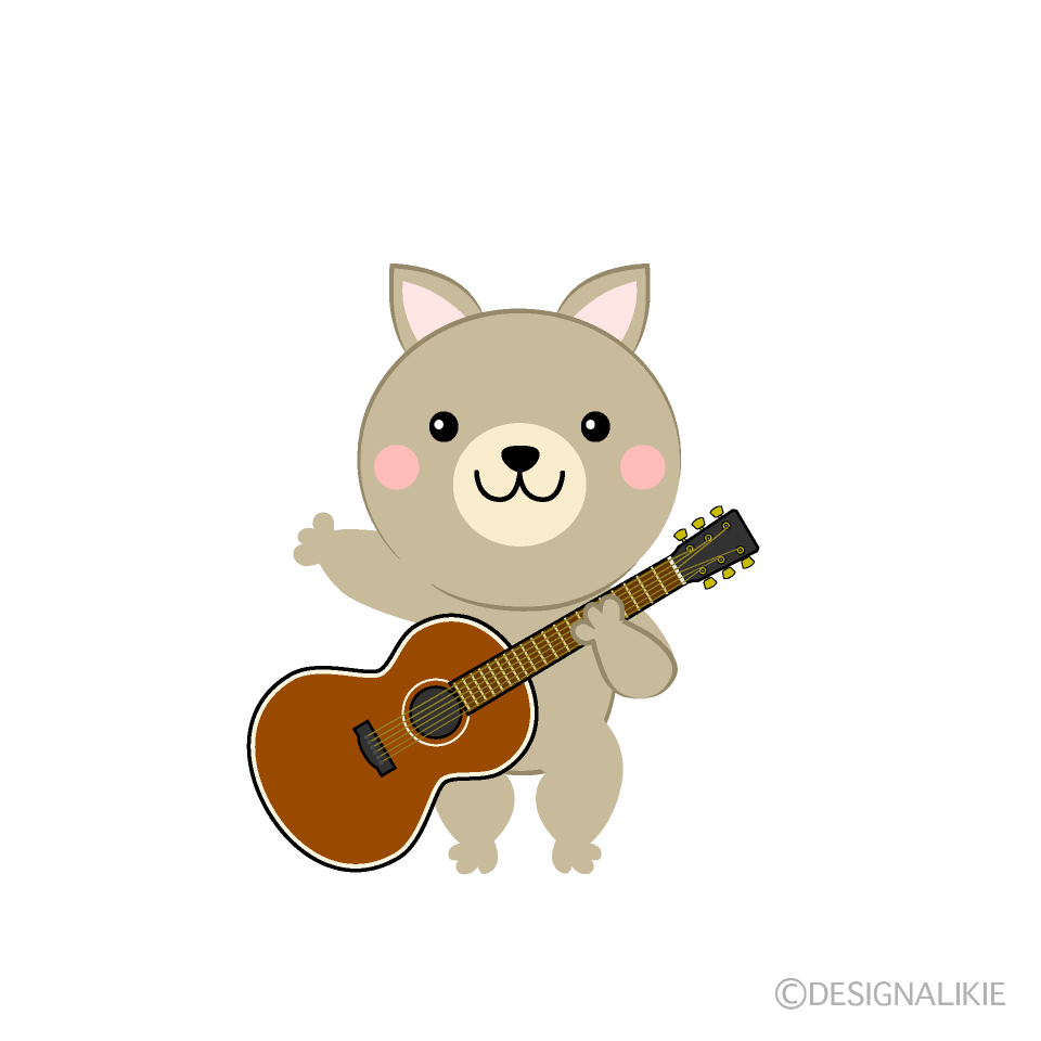 可愛いイヌのギタリスト