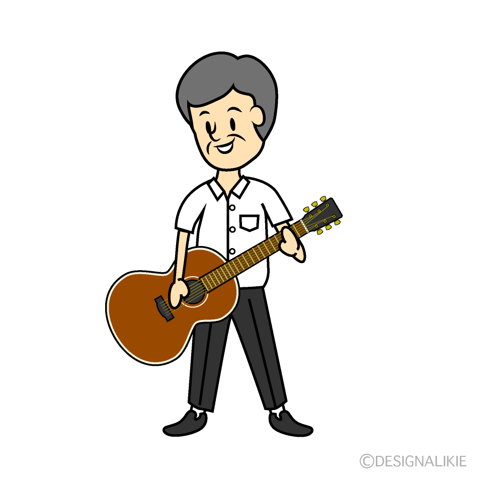 年配男性のギタリスト