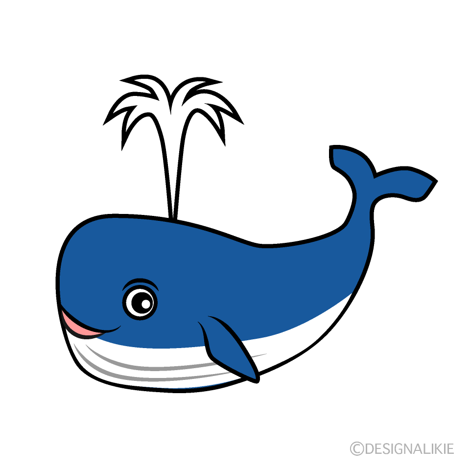潮を吹く鯨キャラ