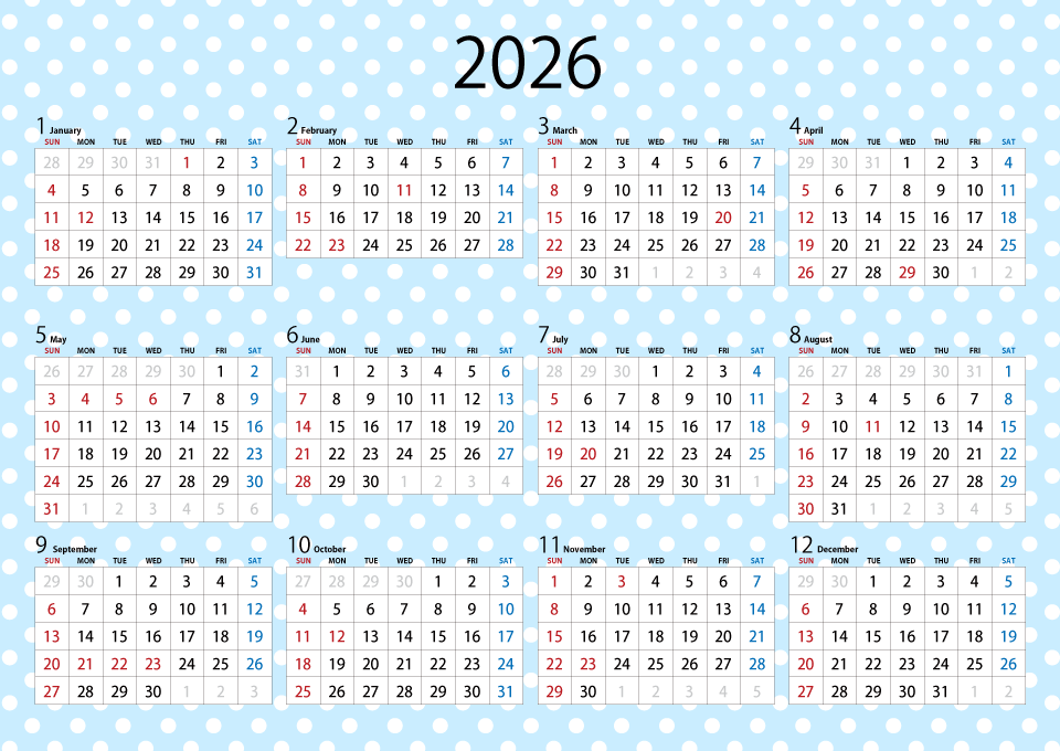 水玉の2024年カレンダー