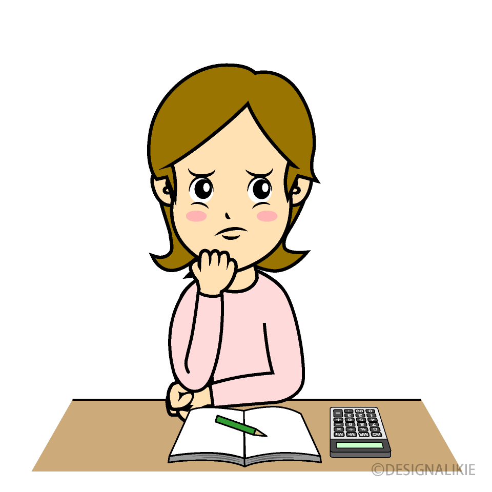 家計簿で悩む女性