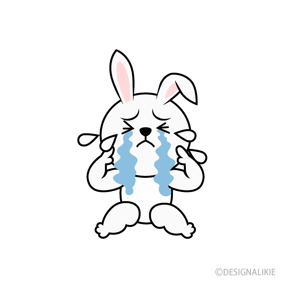 泣くウサギキャラ