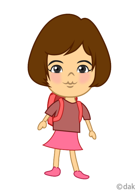 ランドセルの小学生女の子（似顔絵）