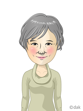 高齢者の女性（似顔絵）