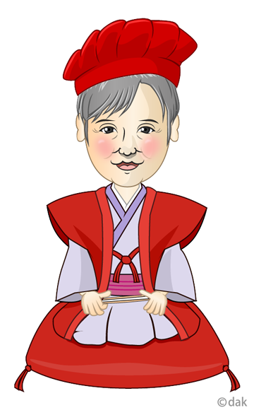 還暦祝いのおばあちゃん（似顔絵）