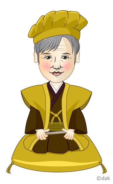 傘寿・米寿祝いのお婆ちゃん（似顔絵）