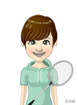バドミントン選手の女の子