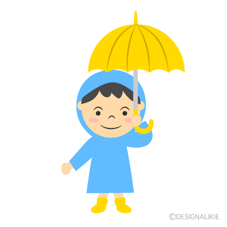 傘をさす男の子
