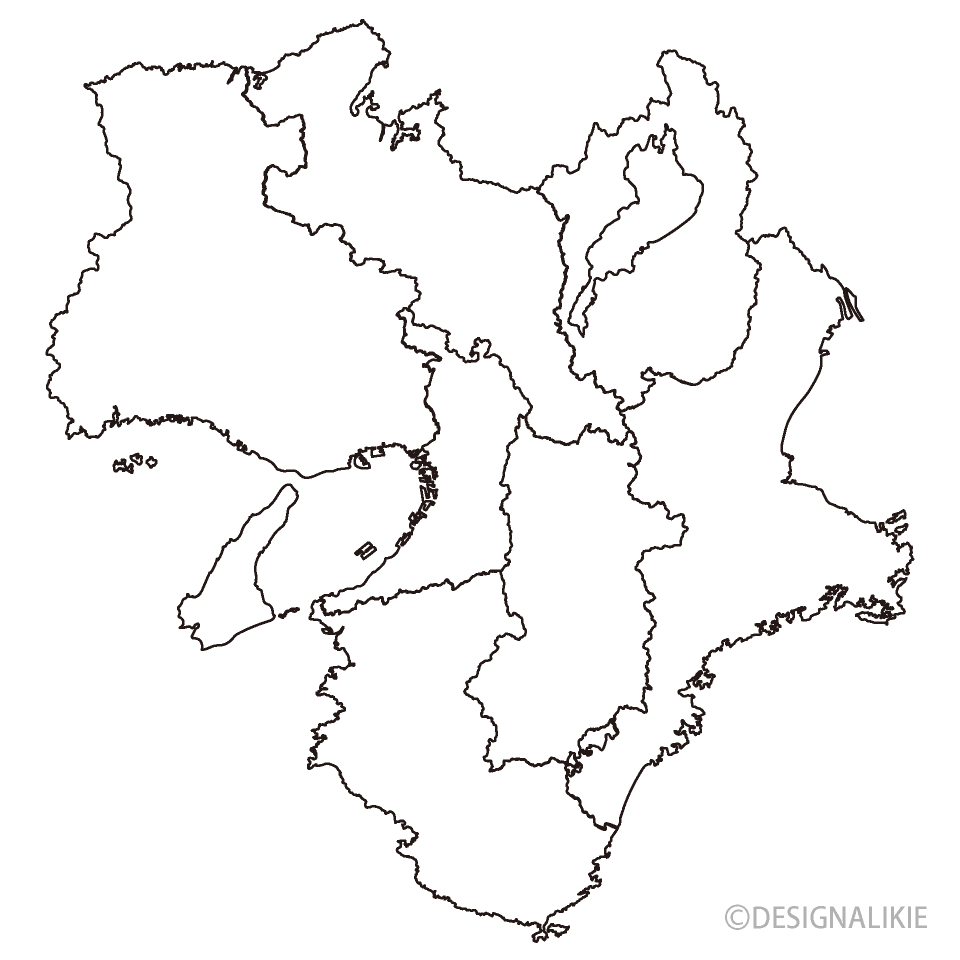 近畿地方の白黒地図