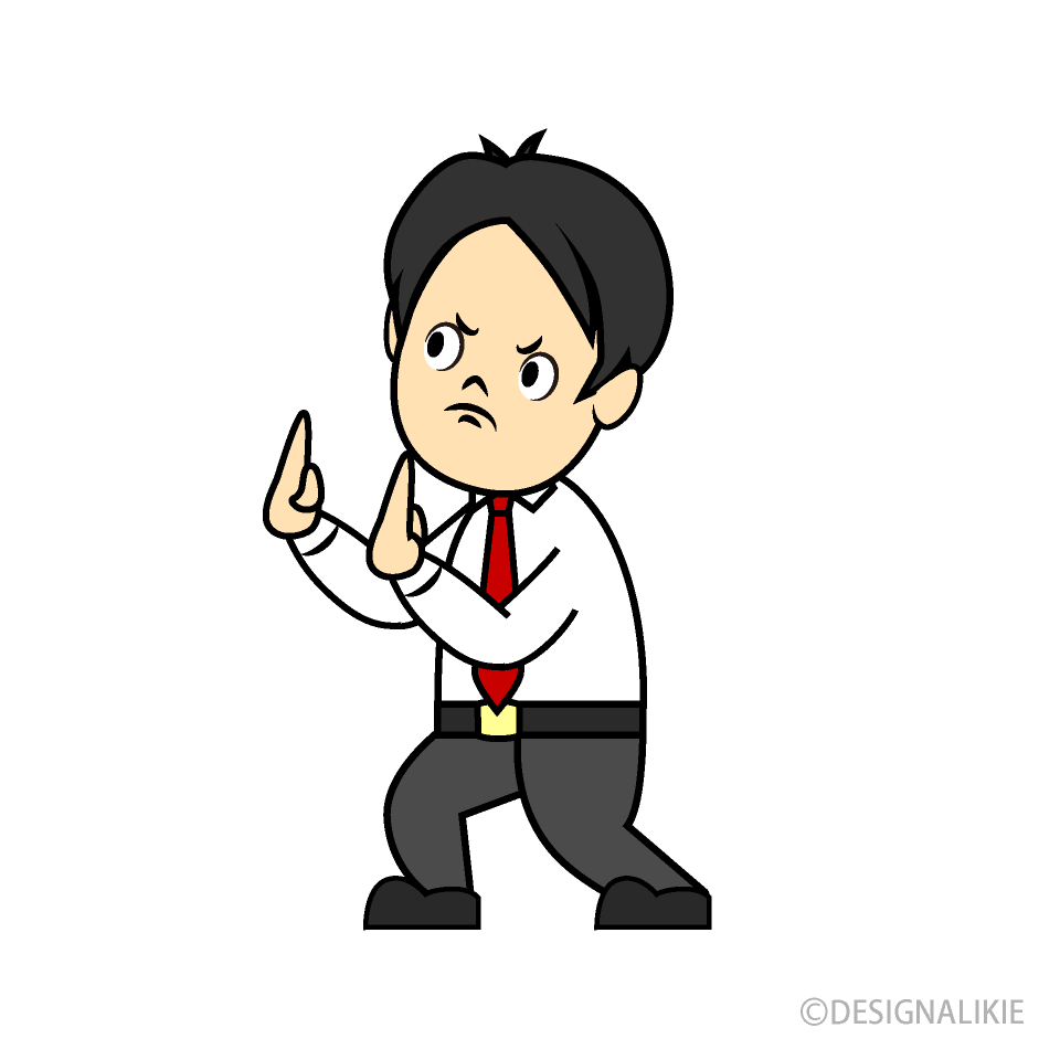 押し返す男性