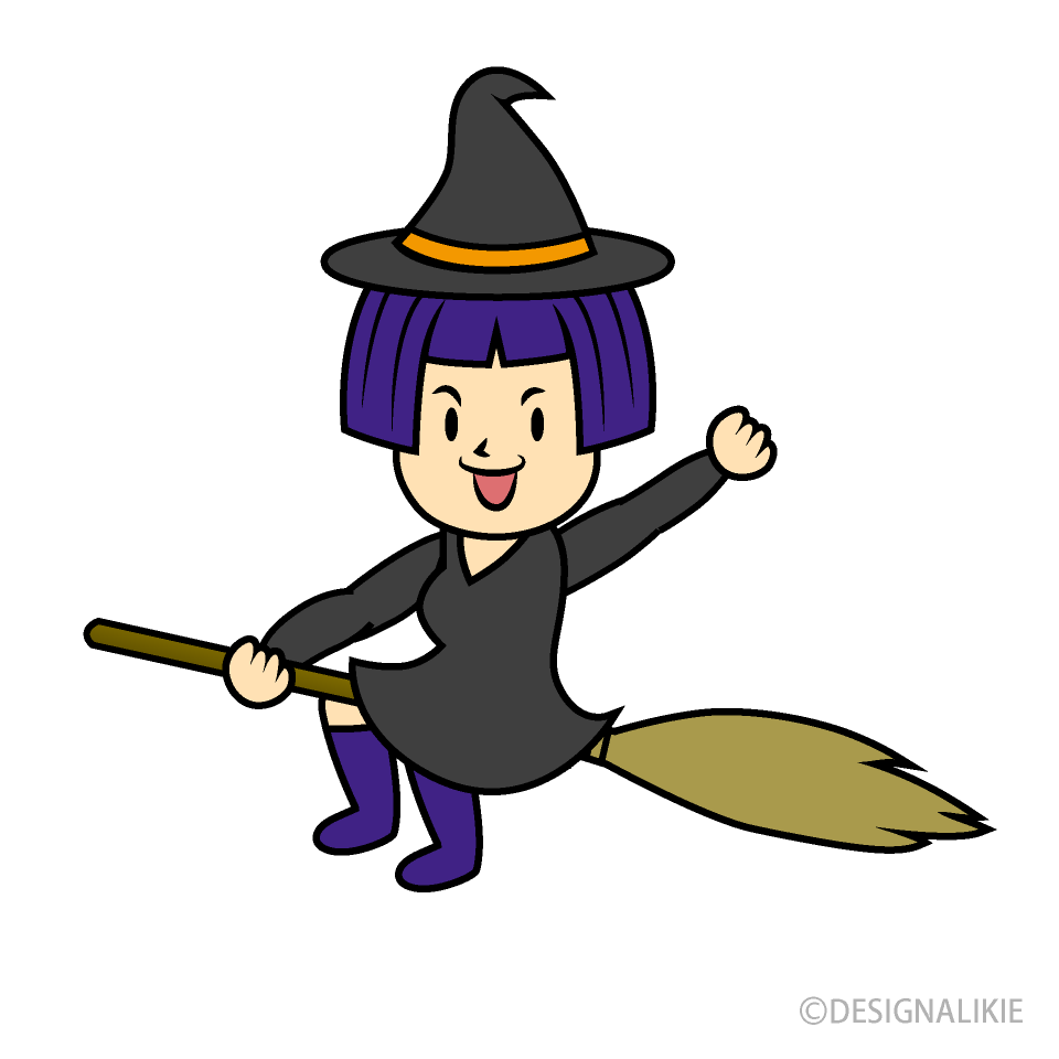 空を飛ぶ魔女キャラ
