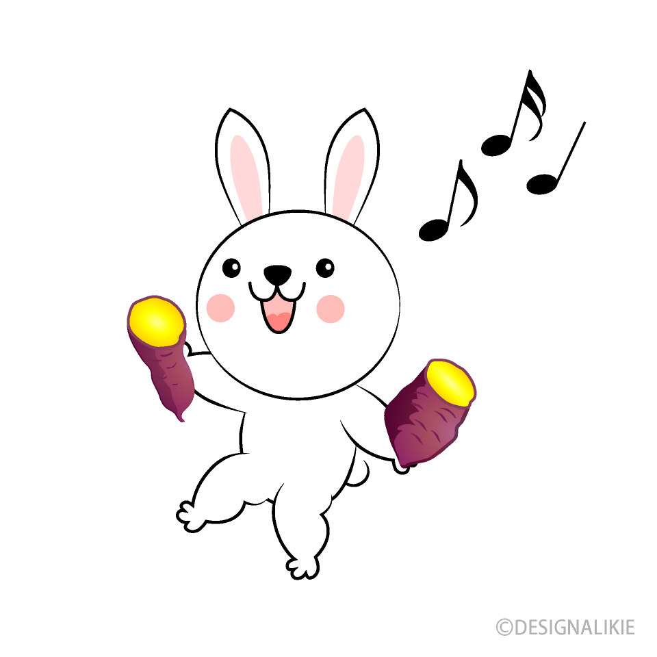 サツマイモとウサギキャラ