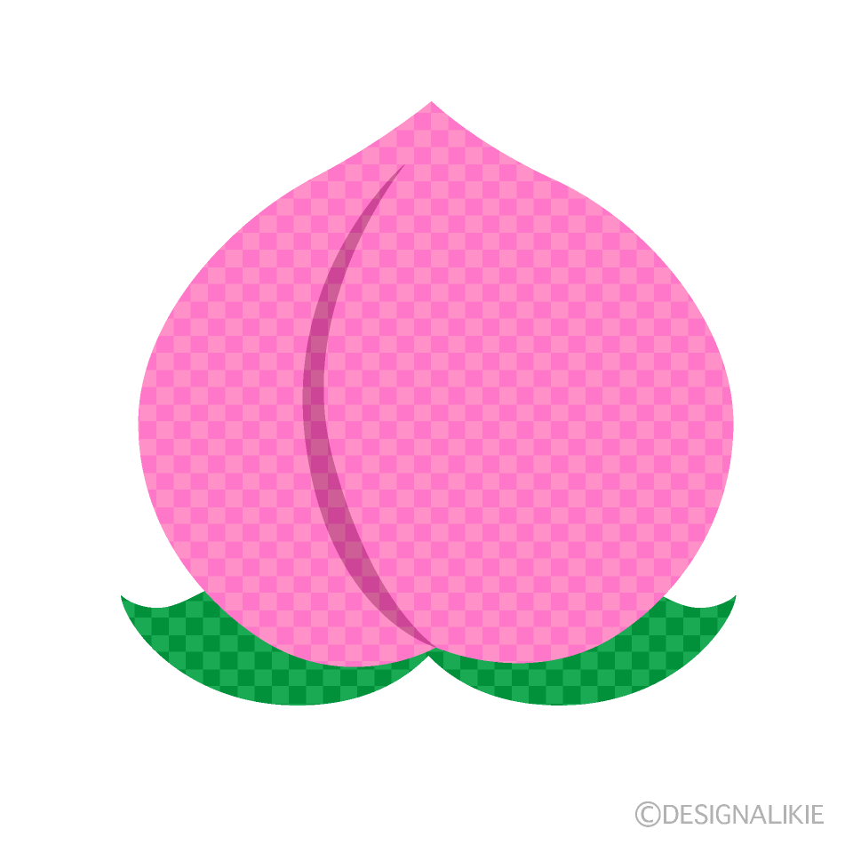 桃（チェック柄）