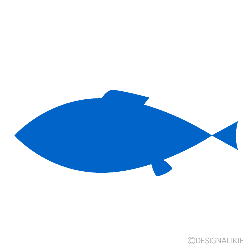 青色シルエットの魚