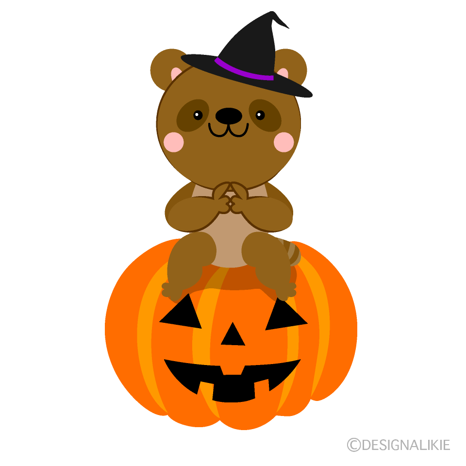 タヌキとハロウィンカボチャ