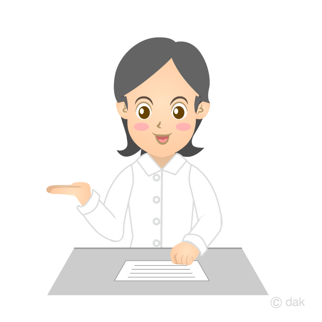 説明する女性ケアマネージャー（縁無し）