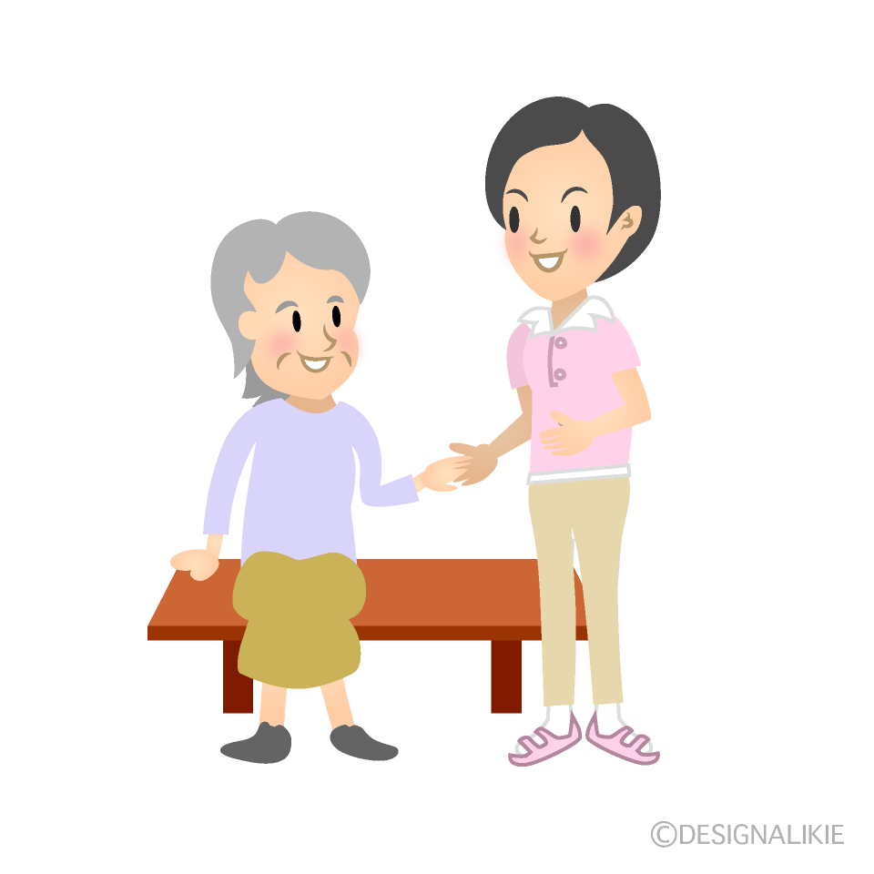 サポートする女性介護士（縁無し）