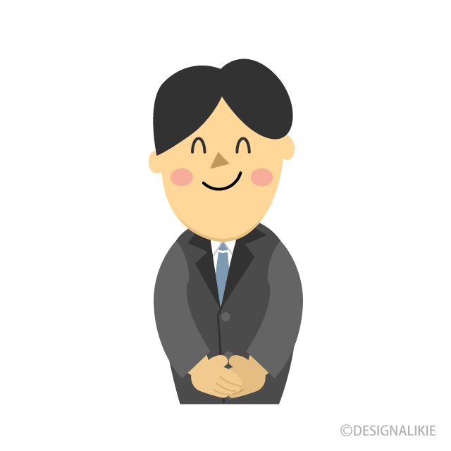 にこやかな笑顔の会社員
