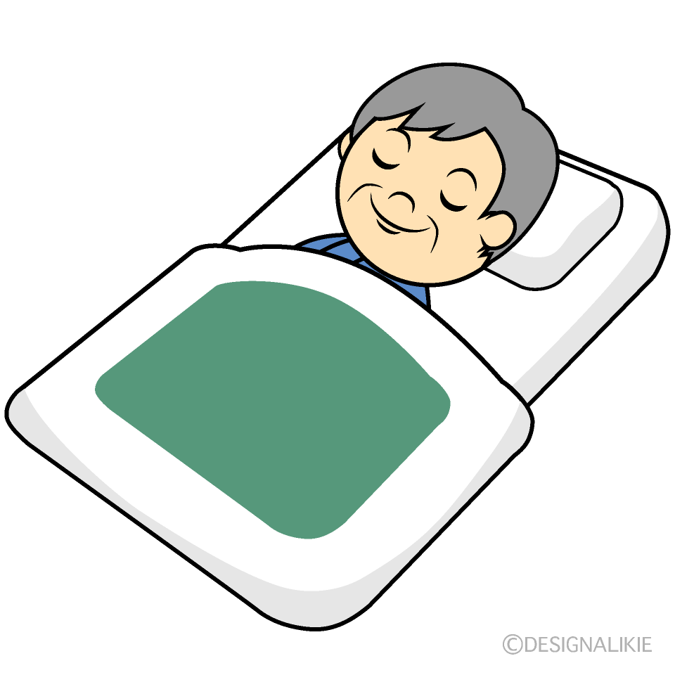 寝る年配男性