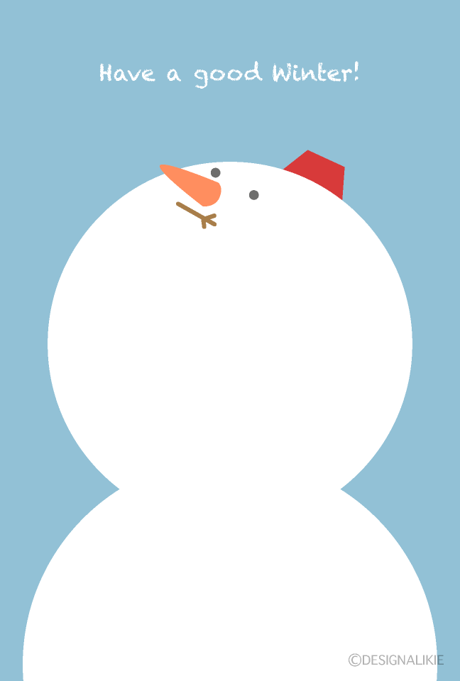 巨大雪だるまの寒中見舞いカード