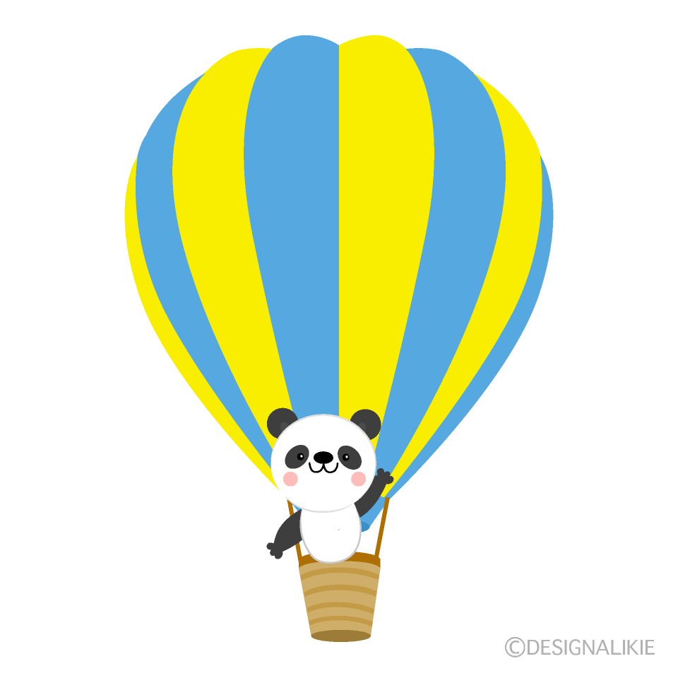 気球に乗ったパンダ