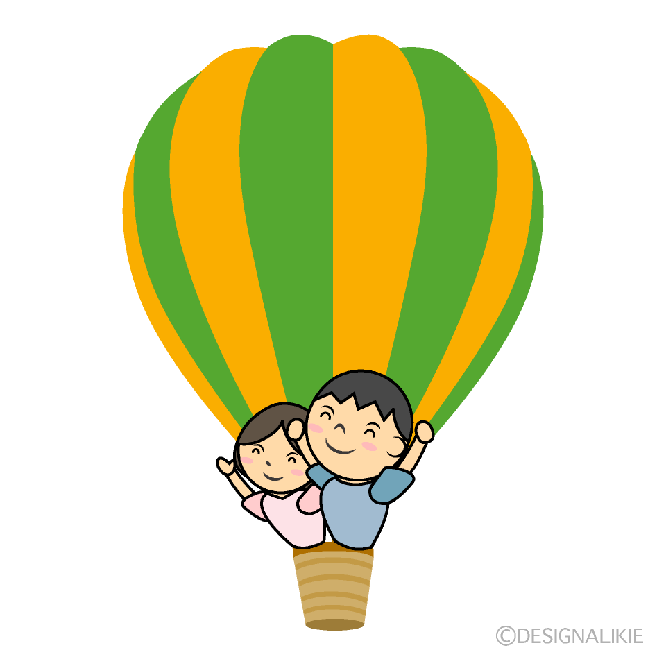 気球に乗った子供
