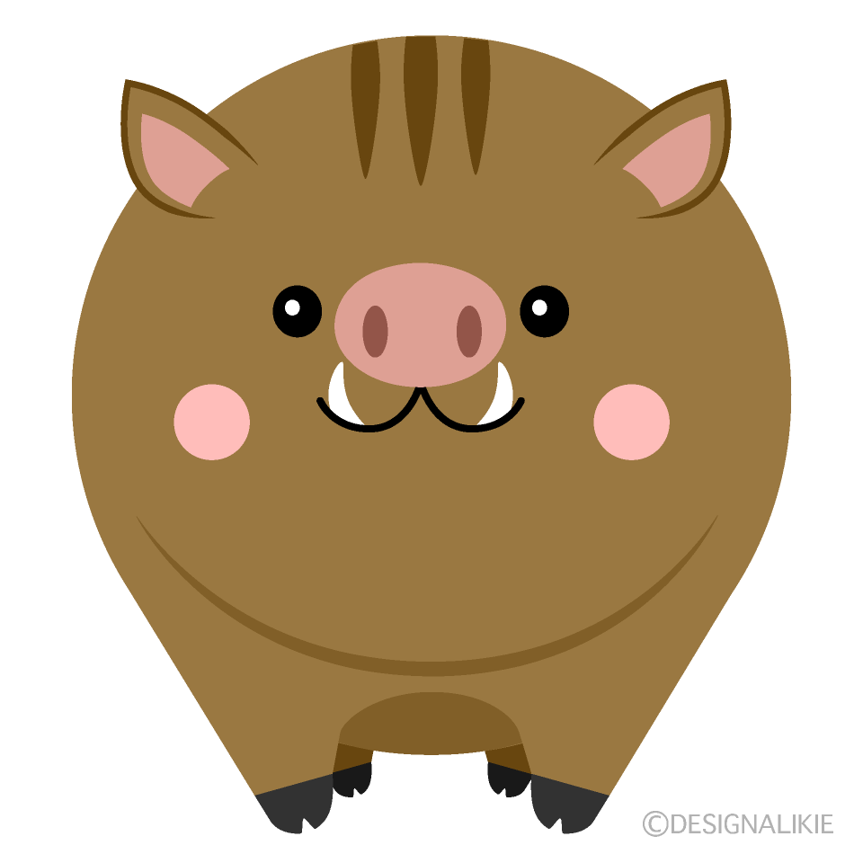 可愛いイノシシキャラ