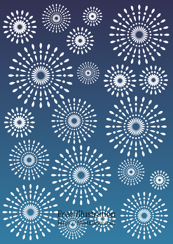 シルエットの花火模様
