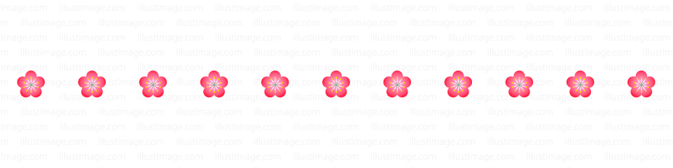 かわいい梅の花のライン・線