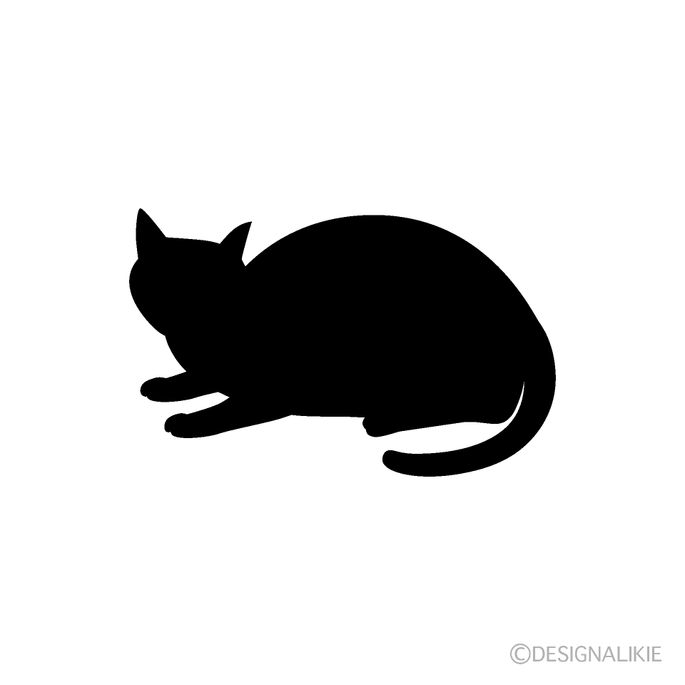 くつろぐ猫シルエット