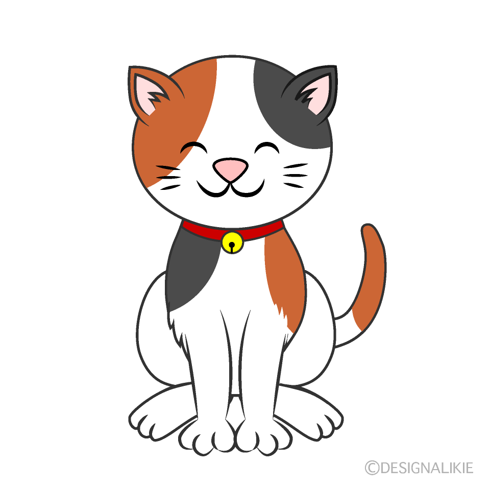 笑顔の三毛猫