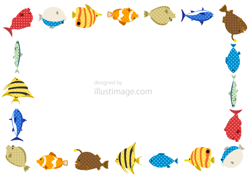 ドット柄の可愛い魚フレーム