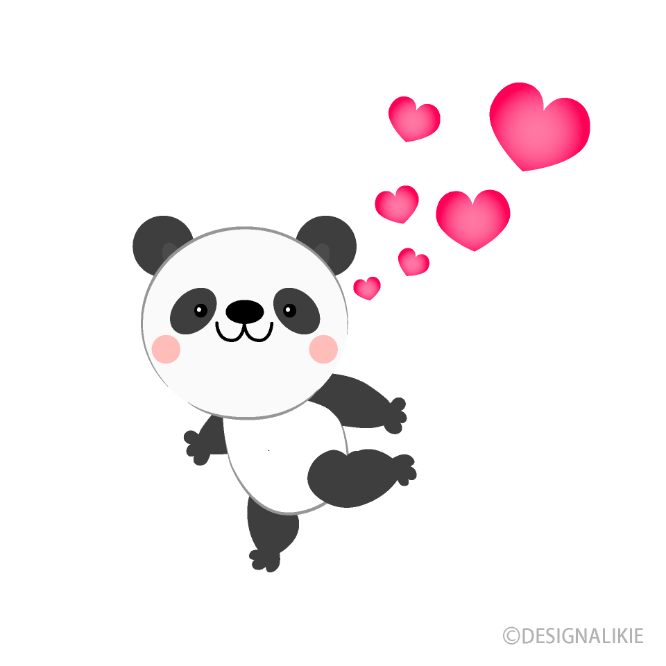 愛情が溢れるパンダ
