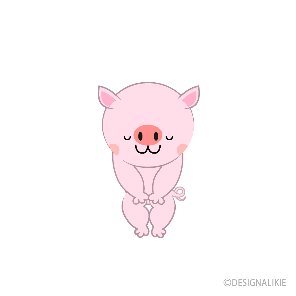 お辞儀するブタ