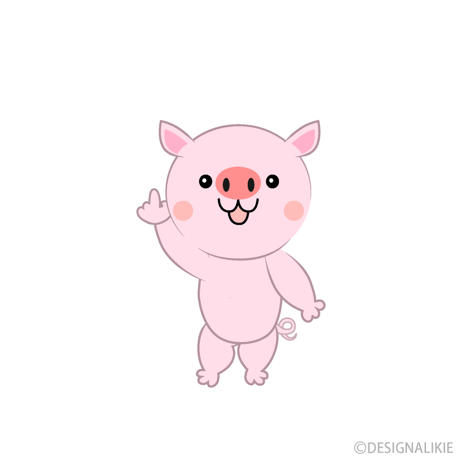 ポイントを示すブタ
