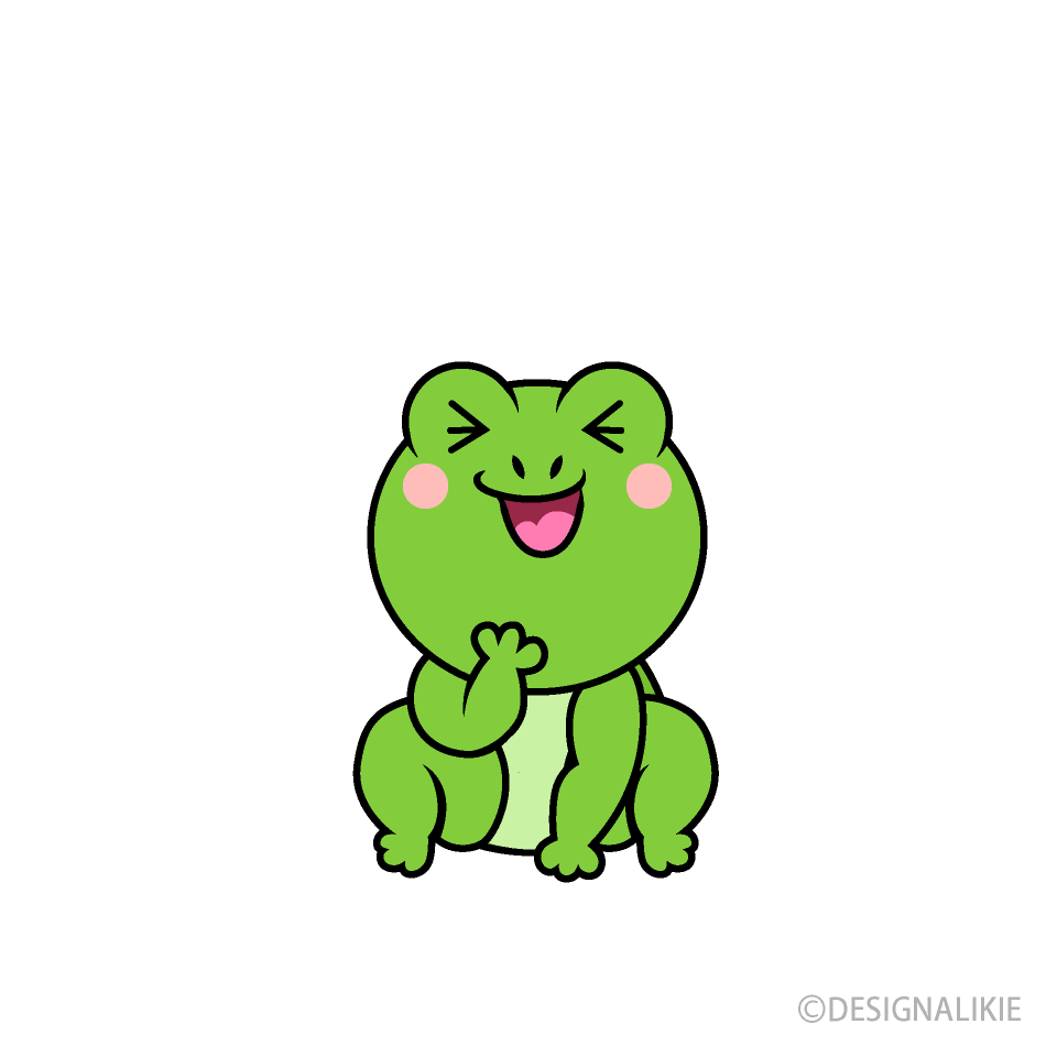 笑顔のカエルキャラ