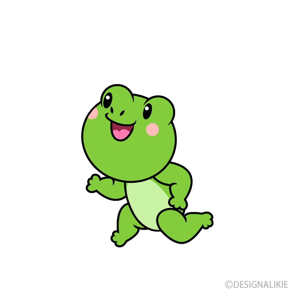走るカエルキャラ
