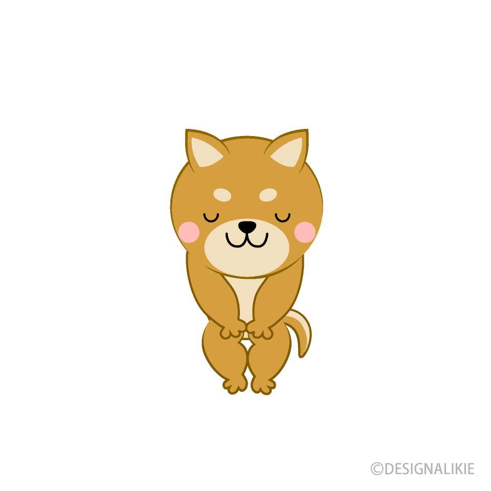 お辞儀する柴犬キャラ