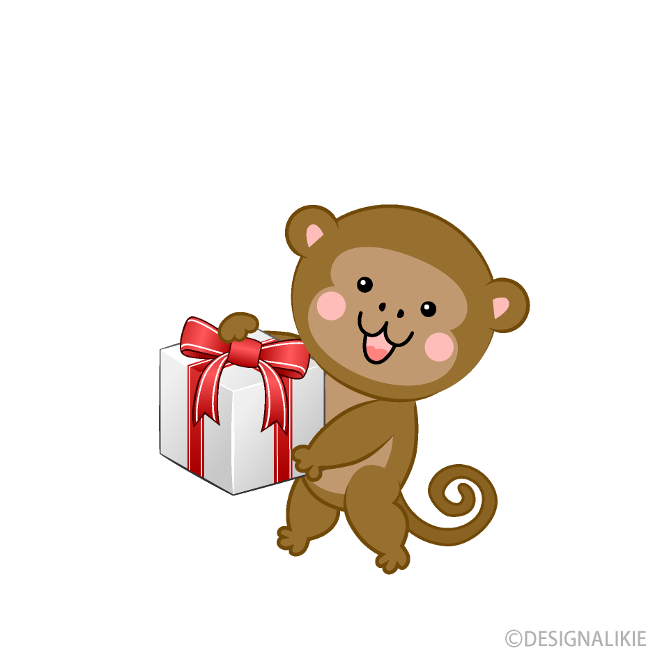 プレゼントするサル