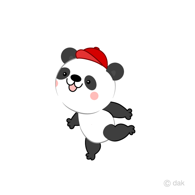 かけっこするパンダ