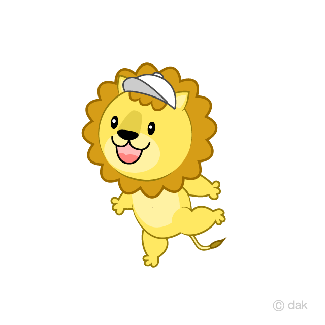 かけっこするライオン