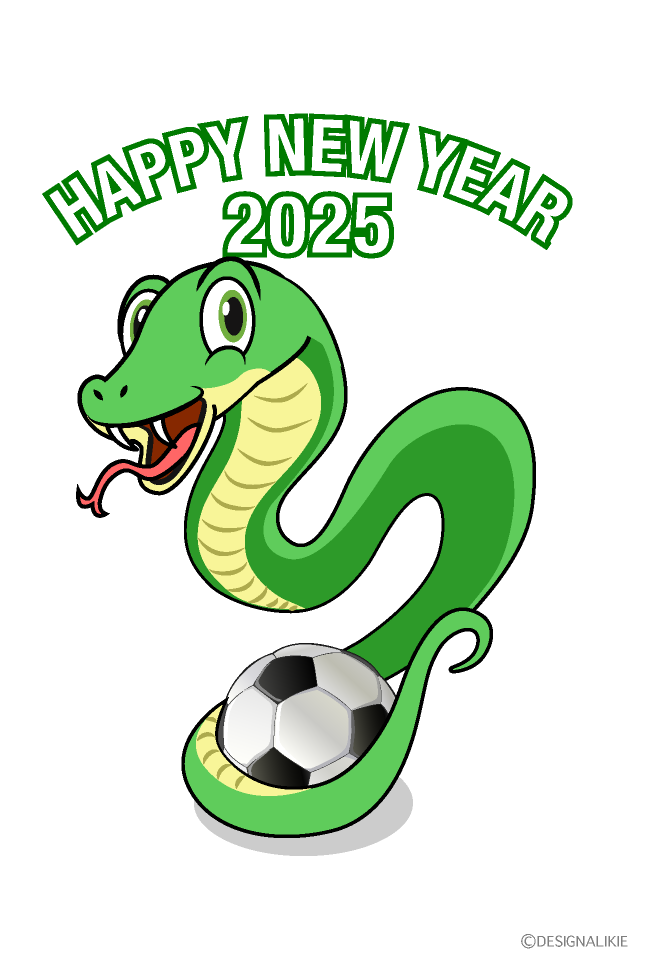 サッカーボールと蛇キャラクター
