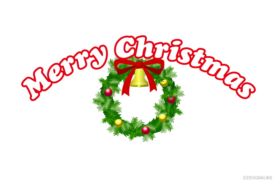 クリスマスリースのメリークリスマス