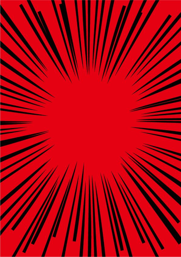 赤・黒色放射線状のチラシ背景