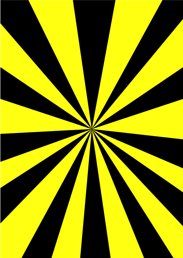 黄・黒色放射状模様のチラシ背景